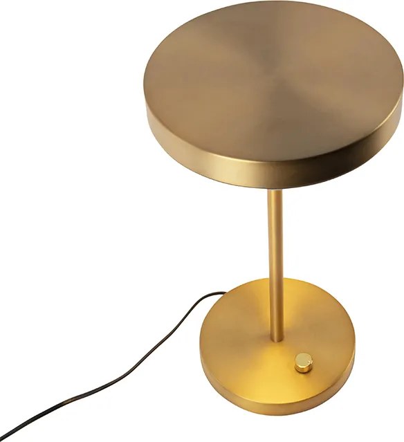 Nowoczesna lampa stołowa brązowa z LED - Disco