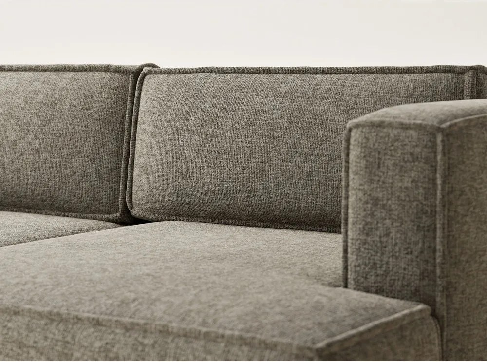 Brązowy rozkładany narożnik ze schowkiem z tkaniny szenilowej (prawostronny/z szezlongiem) Velto – Maison de Rêve