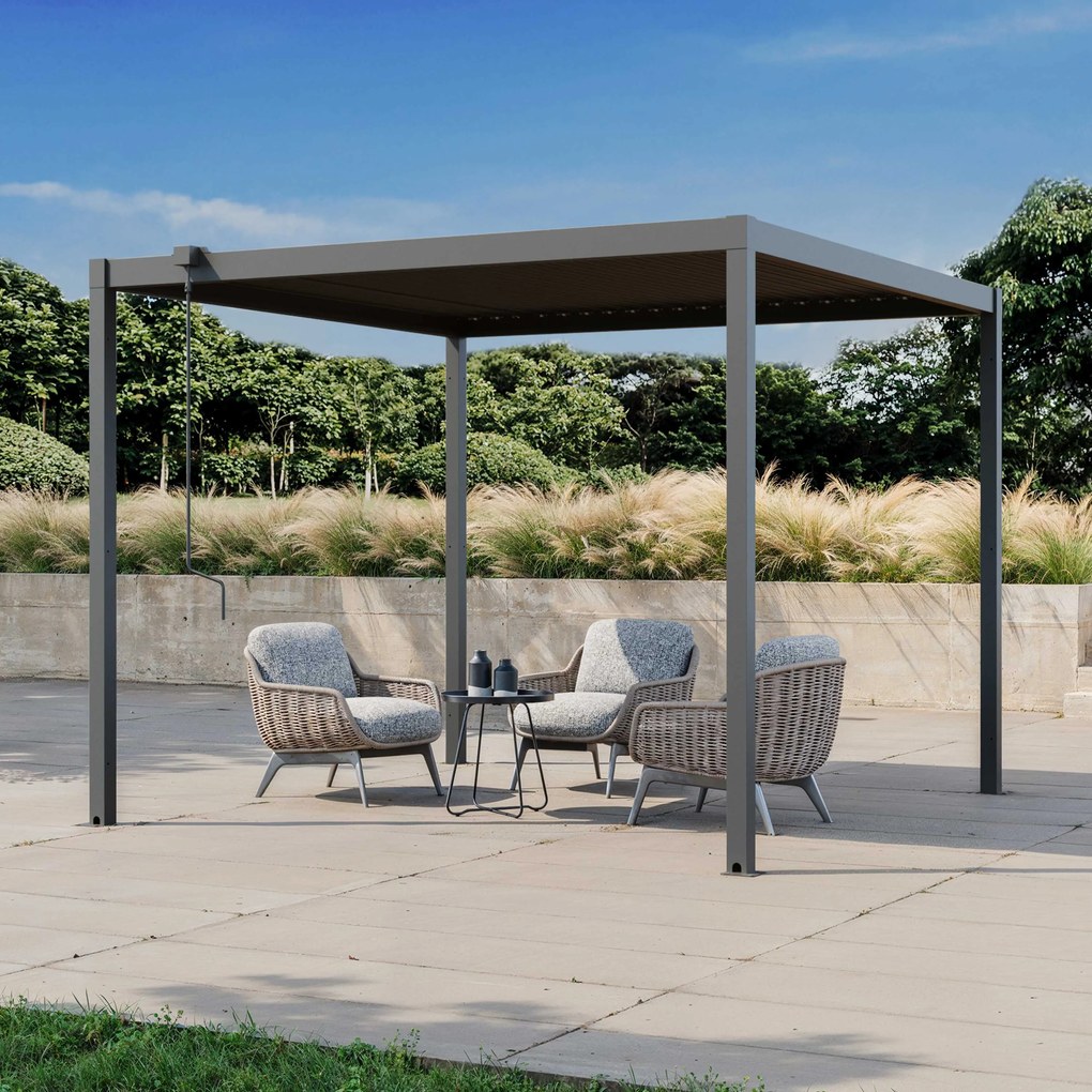 PRIMEYARD 3x3m Pergola Deluxe, lamelowa, antracyt - (GFPV01107)