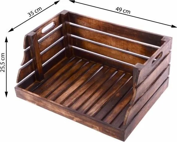 Drewniane skrzynka DIVERO z możliwością układania w stos