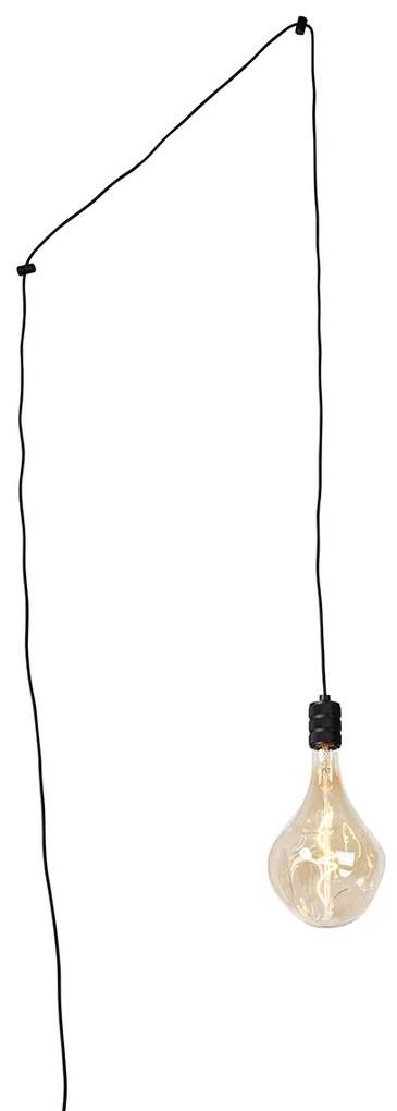 Lampa wisząca czarna z wtyczką w komplecie, w tym PS160 złota, ściemnialna - CavaluxDesignerski Oswietlenie wewnetrzne