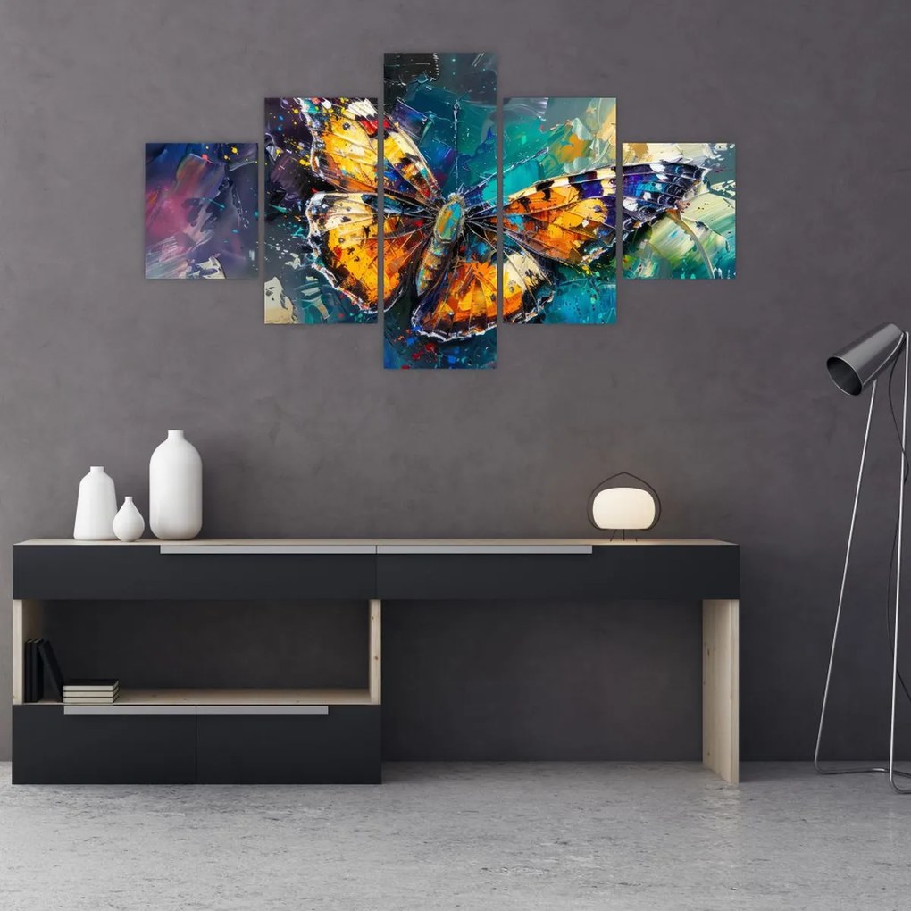 Obraz - Motyl, obraz olejny (125x70 cm)