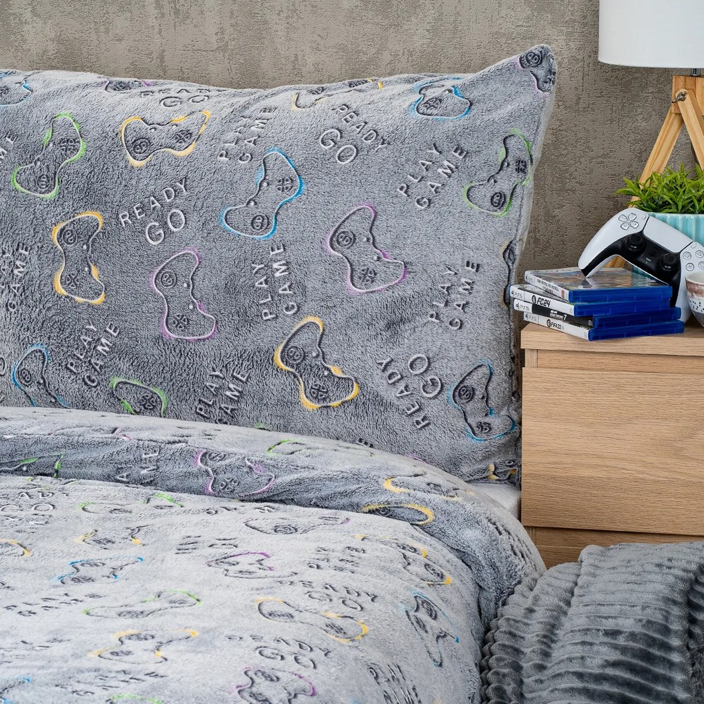 4Home Świecąca pościel mikroflanela Games, 140 x 200 cm, 70 x 90 cm