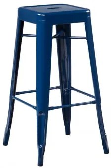 Zestaw 2 Sztaplowanych Wysokich Stołków Stalowych Lix Dark Blue & ↑75 Cm - Sklum
