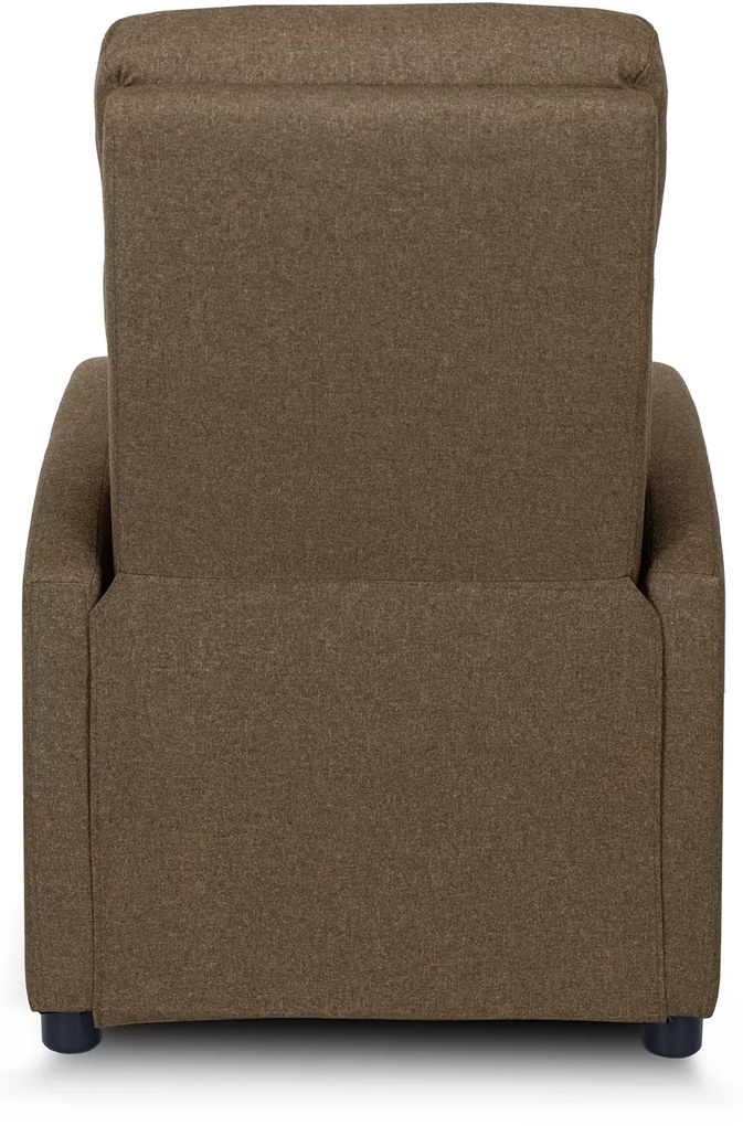 Fotel Rozkładany Wypoczynkowy z Podnóżkiem DANNY Brązowy Nowoczesny