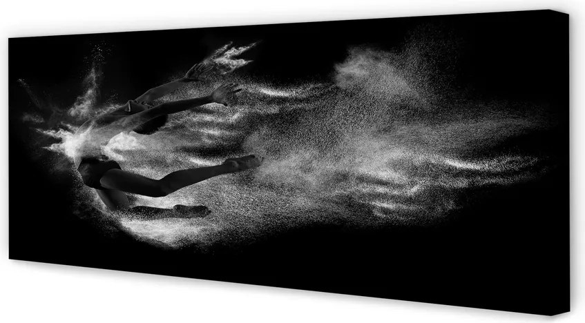 Obraz na płótnie Baletnica w Dymie na Szarym Tle