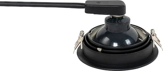 Nowoczesny reflektor wpuszczany czarny regulowany - Coop 111 Honey