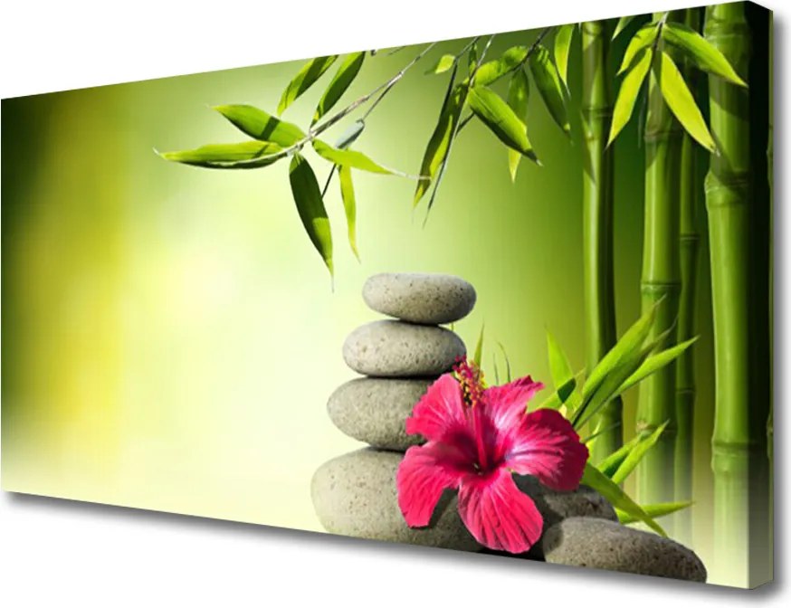 Obraz canvas Harmonijna Kompozycja Zen: Bambus i Kamienie
