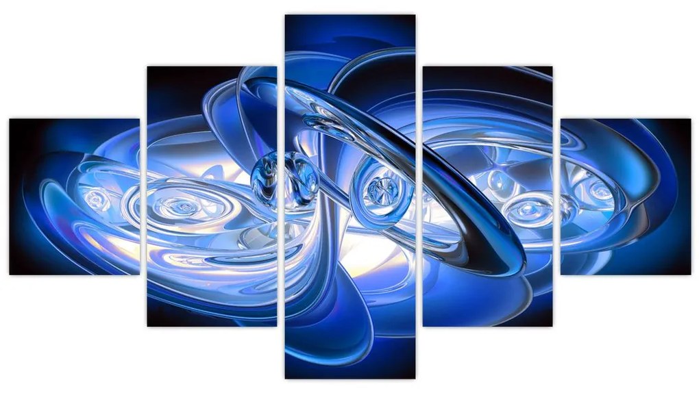 Niebieski abstrakcyjny obraz (125x70 cm)