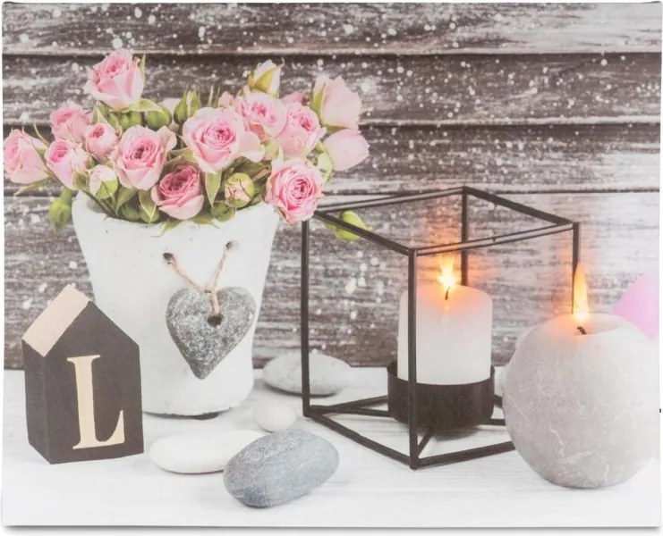 Obraz na ścianę Love - 2 diody LED, 40 x 50 cm