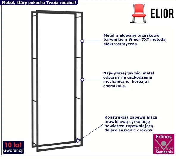 Wysoki stojak na drewno do salonu - Erwi 8X 110x28x312