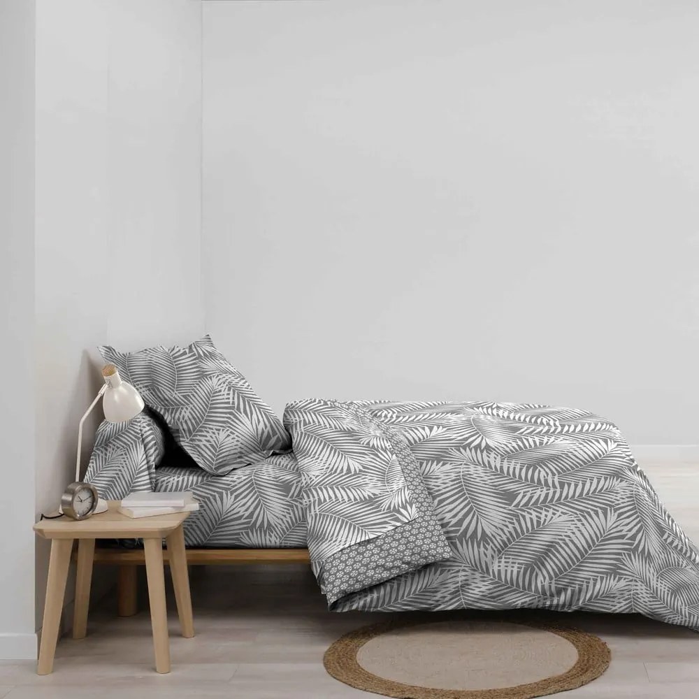 Szara bawełniana poszwa na kołdrę jednoosobowa 140x200 cm Botania – douceur d'intérieur