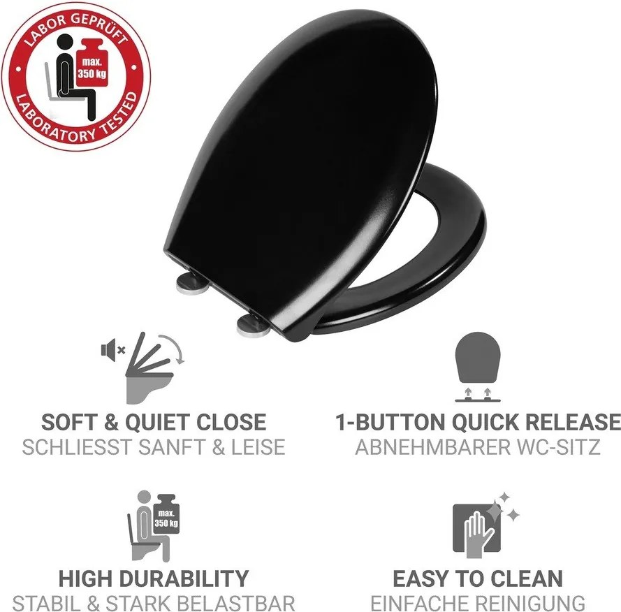 Deska sedesowa wolnoopadająca 37 x 44,5 cm Rieti – Wenko