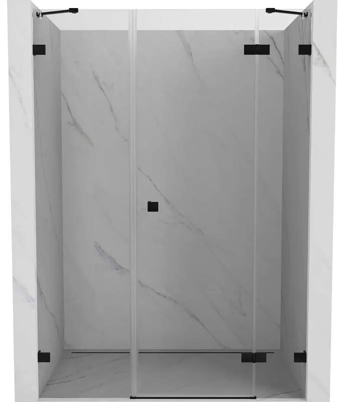 Mexen Lunar drzwi prysznicowe uchylne prawe 160 cm, transparent, czarne - 834S-160-050-70-00-P