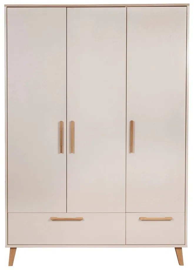 Kremowa/w naturalnym kolorze szafa dziecięca w dekorze dębu 138x200x55 cm Jil – Roba