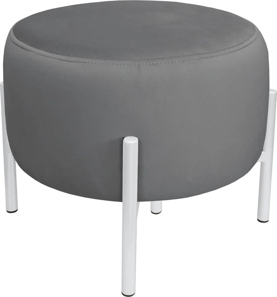 Pufa OLA loft ławka podnóżek metal : Kolor Stelaża - Biały, Kolor tkaniny - VELVET - BL14, Typ tkaniny - Velvet
