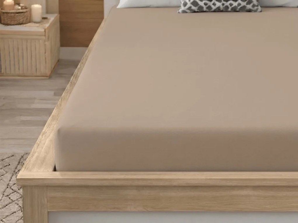 PrzytulneMieszkanie.pl Prześcieradło z mikrofibry MICROVELLE beżowe 90x200 cm
