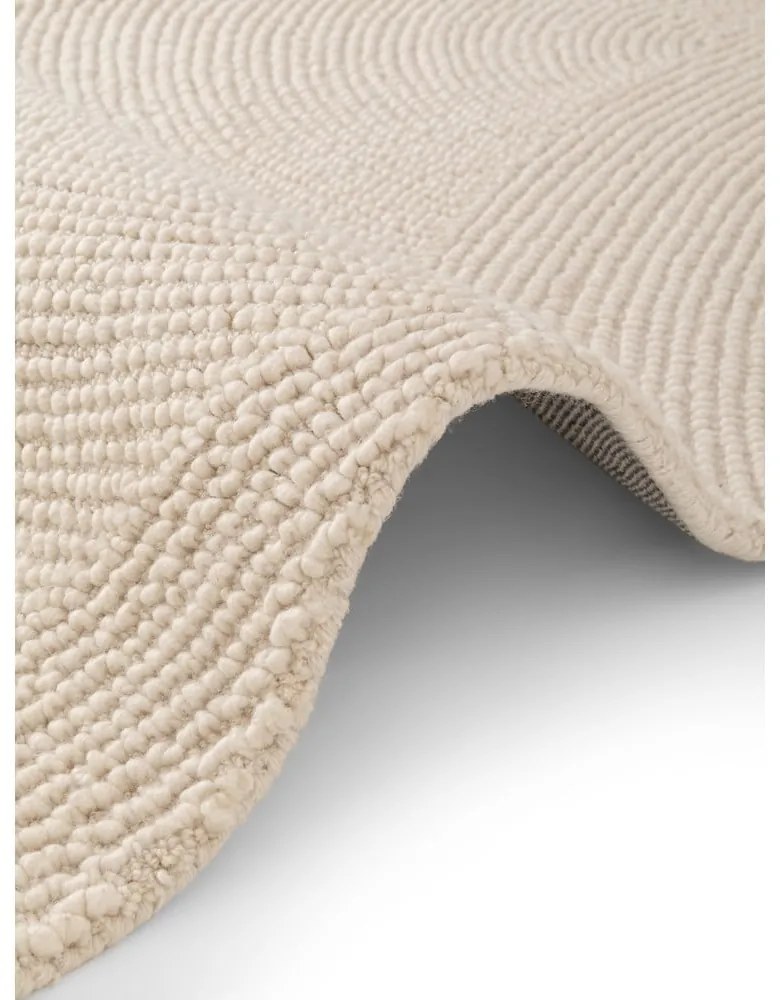 Wełniany chodnik tkany ręcznie w jasnym naturalnym kolorze 80x200 cm Eleni Natural White – Hanse Home