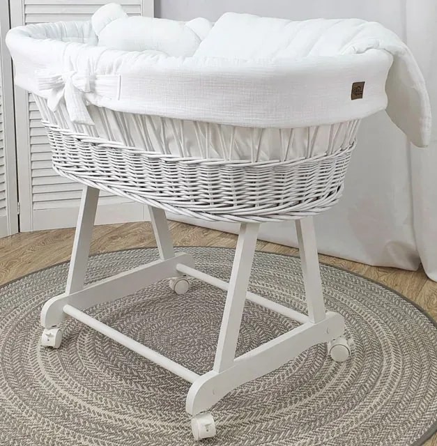 Biały kosz na rolkach A6-Z81