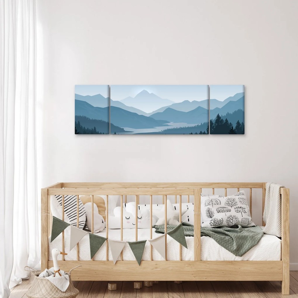 Obraz - Góry oczami grafika (170x50 cm)