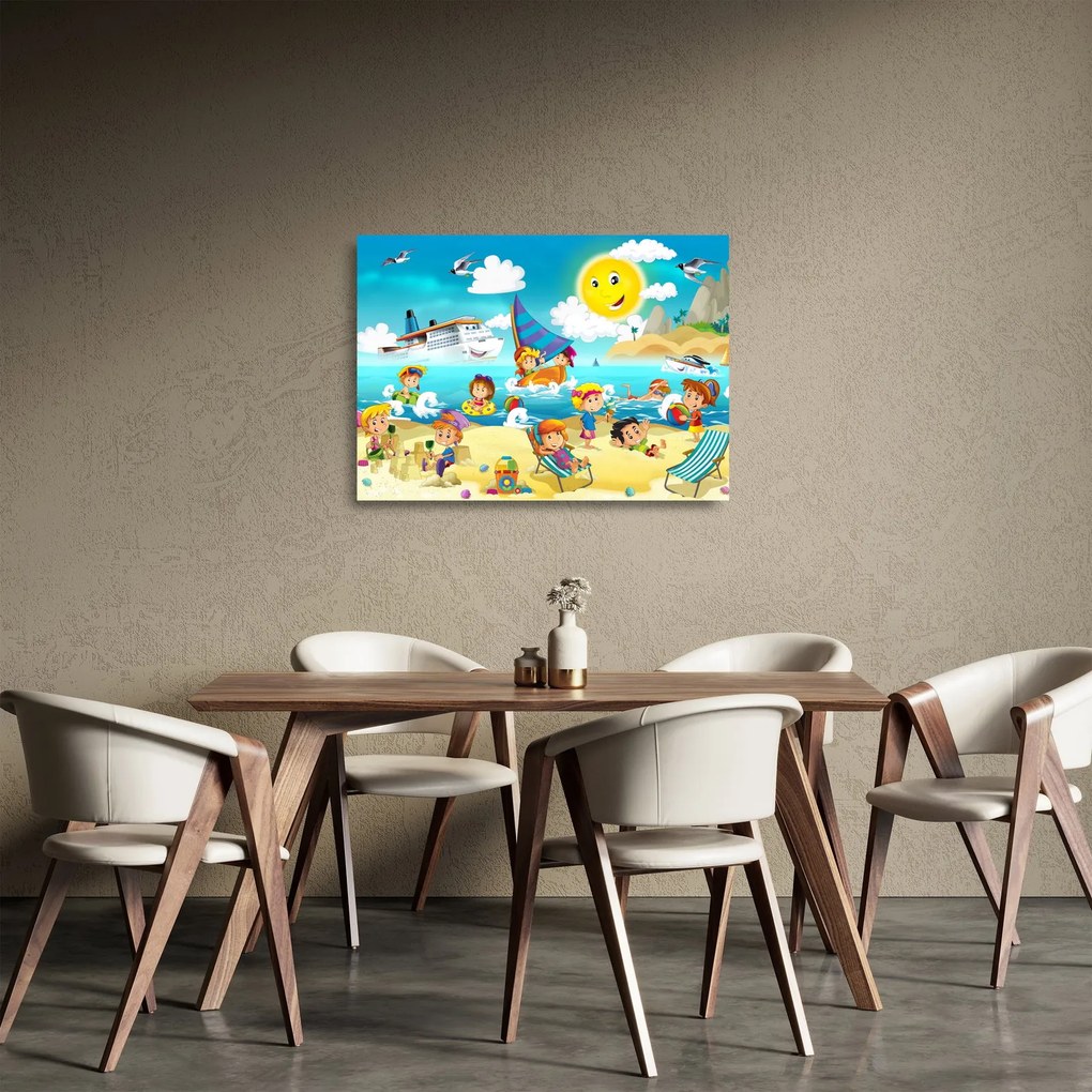 Obraz na szkle - Dzień na plaży (70x50 cm)