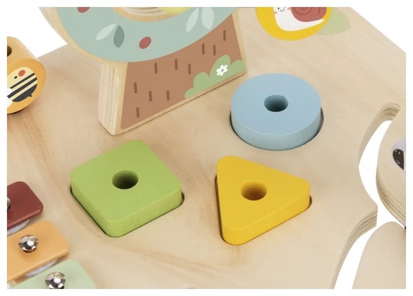 Woopie green drewniany stolik edukacyjny muzyczny labirynt sensoryczny 5w1