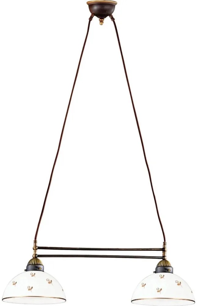 Kolarz 731.82.170 - Żyrandol na lince NONNA 2xE27/75W/230V z motywem kwiatowym, różowe złoto