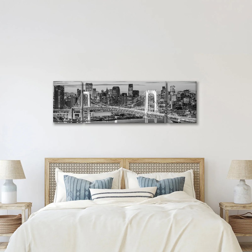 Obraz - Czarno-białe duże miasto (170x50 cm)