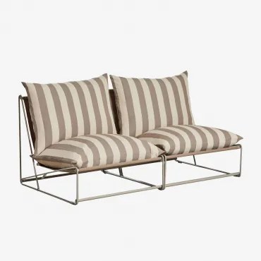 Modułowa Sofa Ogrodowa 2-częściowa Amaro Kremowa Tapioca - Mokka Brąz - Sklum