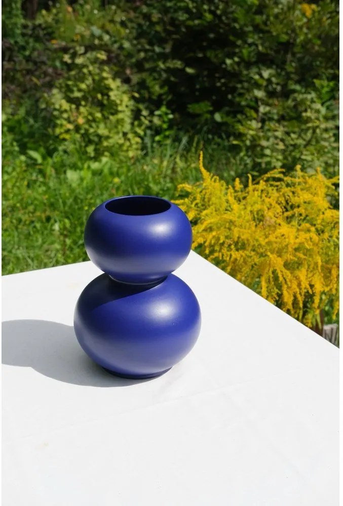 Ciemnoniebieski ceramiczny wazon (wysokość 36 cm) Tuga – noo.ma