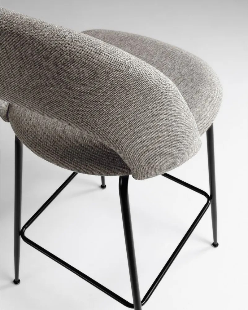 Szare tapicerowane hokery zestaw 4 szt. (wysokość siedziska 63 cm) Mahalia – Kave Home