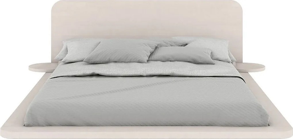 Łóżko lewitujące bukowe JAPANDIC / 180x200, kolor biały