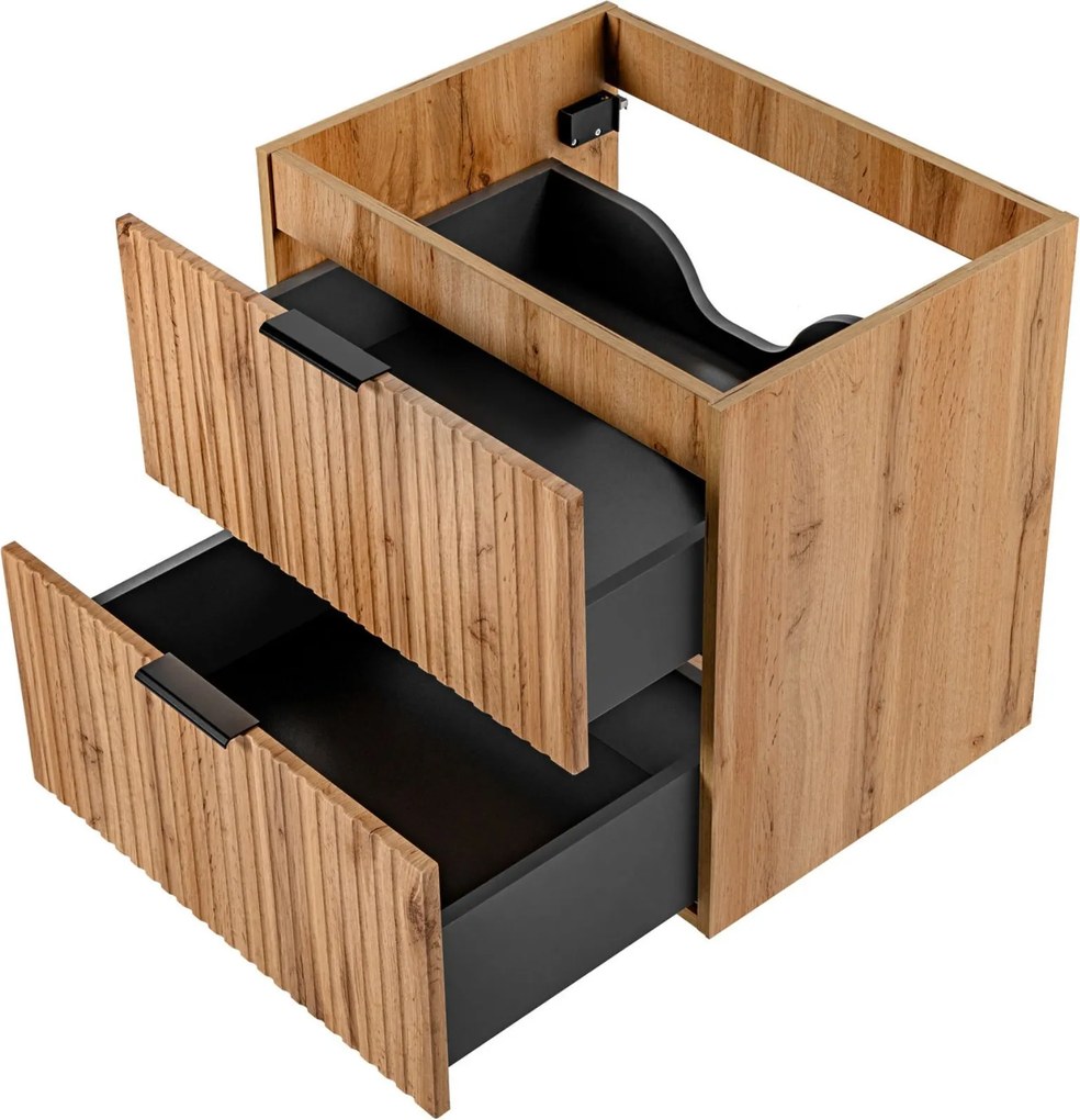 Szafka wisząca podumywalkowa w kolorze naturalnego drewna 60 x 46 cm ASTROS Light oak