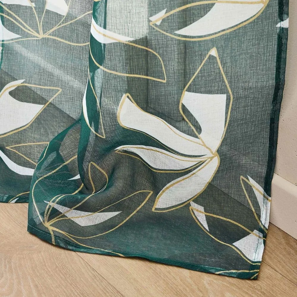 Zielona firanka z woalu 140x280 cm Elsa – douceur d'intérieur