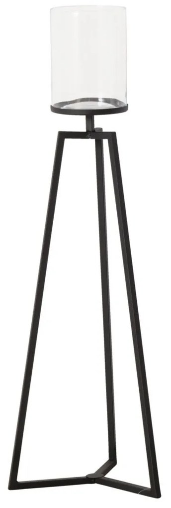 Szklane świeczniki na metalowym stelażu Cosa, 75-95 cm
