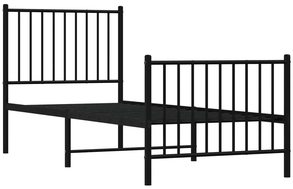 Czarne pojedyncze łóżko metalowe 90x200 cm D6-L41