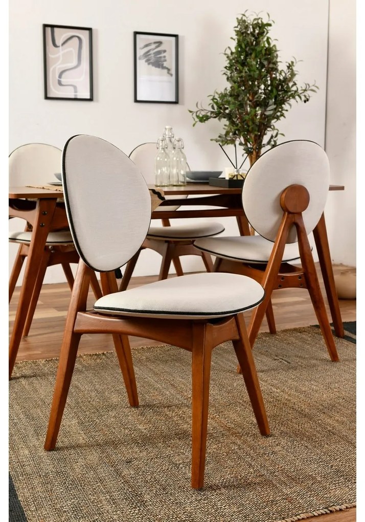 Zestaw krzeseł do jadalni Touch Cream and Walnut, 2 szt.