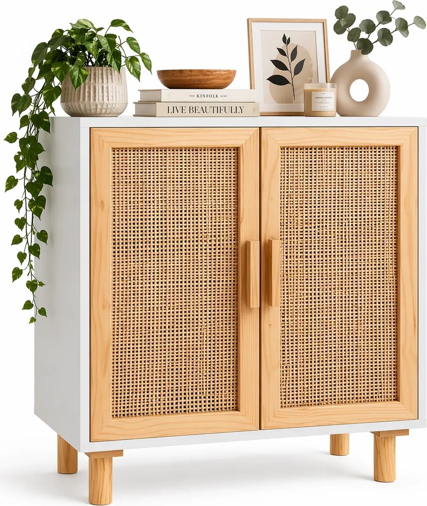 Biała skandynawska komoda na nóżkach P5-G37