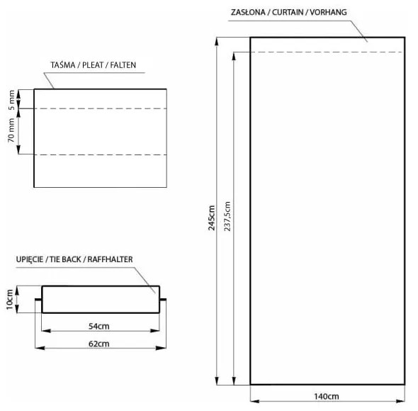 Ciemnoniebieska zasłona termiczna/częściowo zaciemniająca (dimout) 140x270 cm Kierra – Restilo