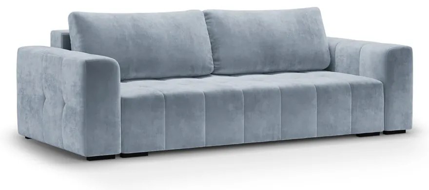 Jasnoniebieska aksamitna rozkładana sofa Milo Casa Luca