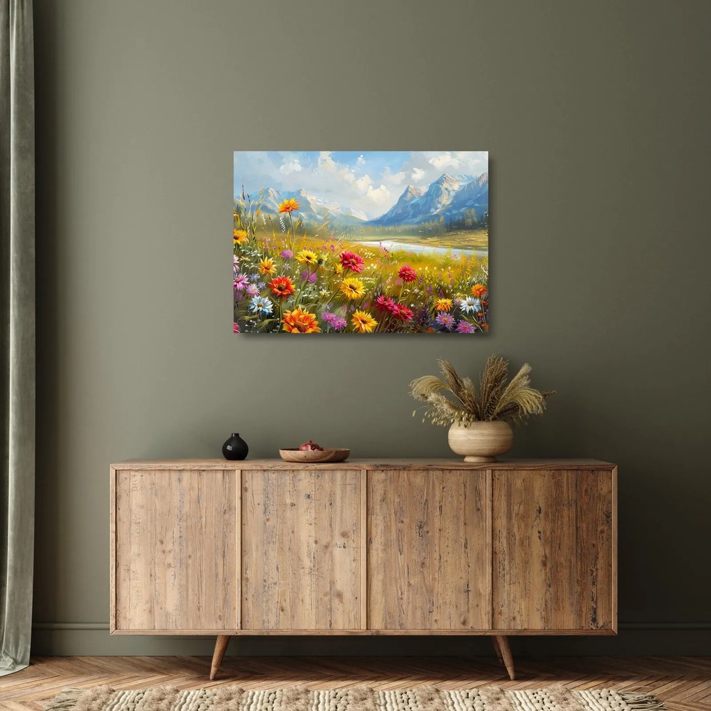 Obraz na szkle - Malowany krajobraz (70x50 cm)
