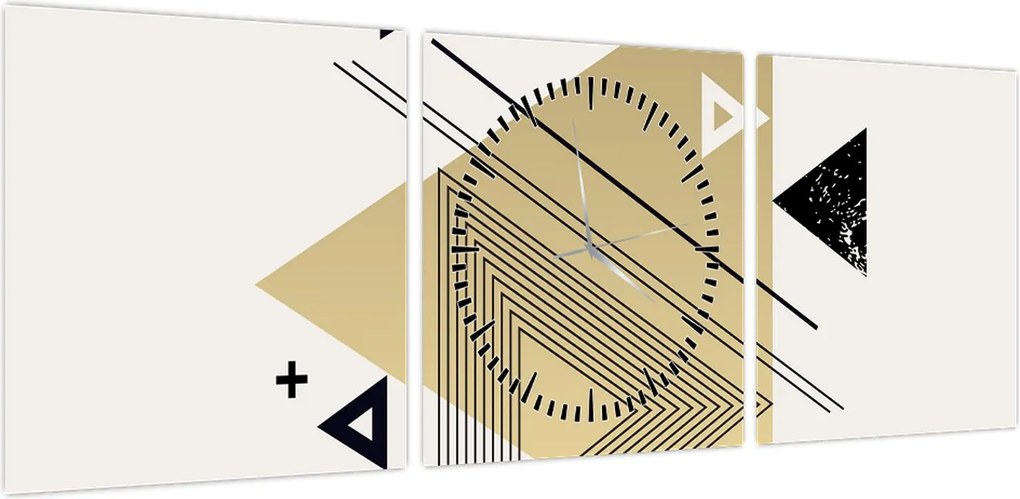 Obraz - Kształty geometryczne N⁰4 (z zegarem) (90x30 cm)