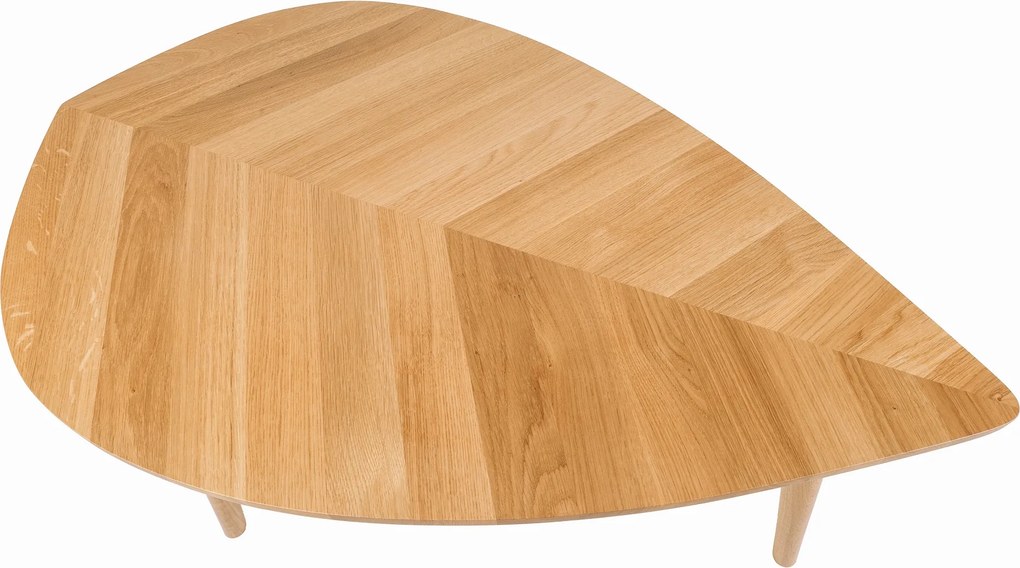 Dębowy stolik kawowy P2 liść mały 67 cm