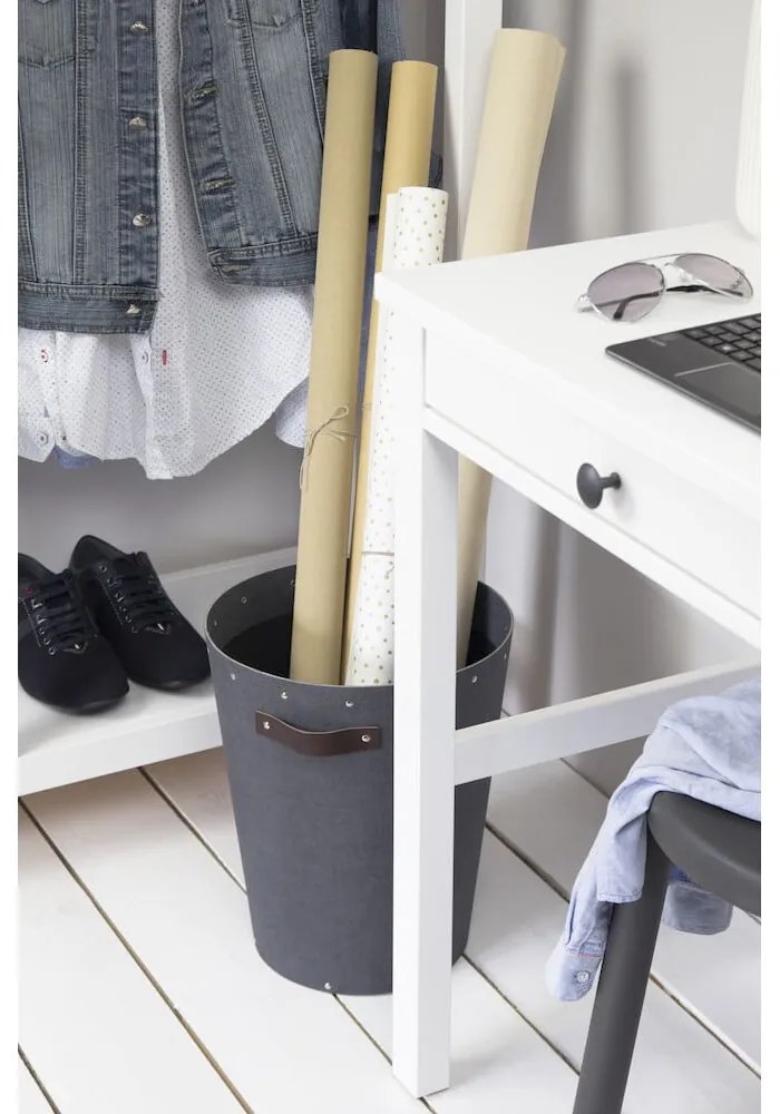 Czarny biurowy kosz na śmieci Aries Canvas Paper Laminate – Bigso