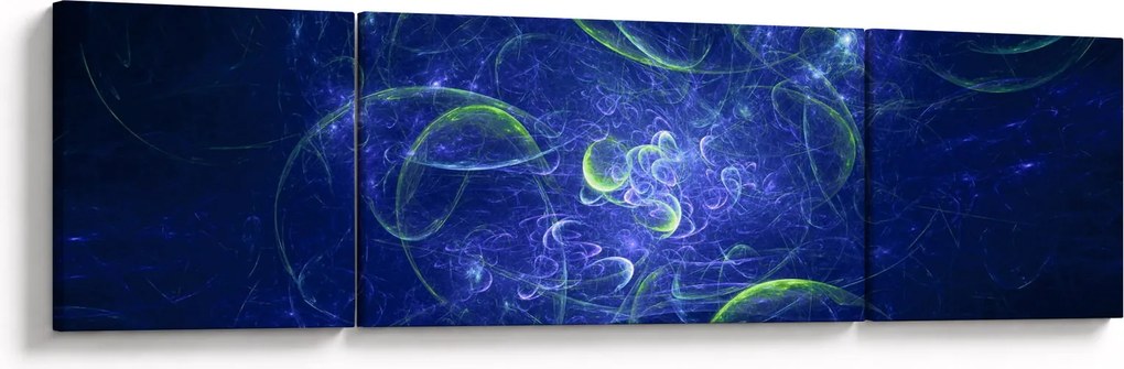 Obraz - niebieska abstrakcja (170x50 cm)