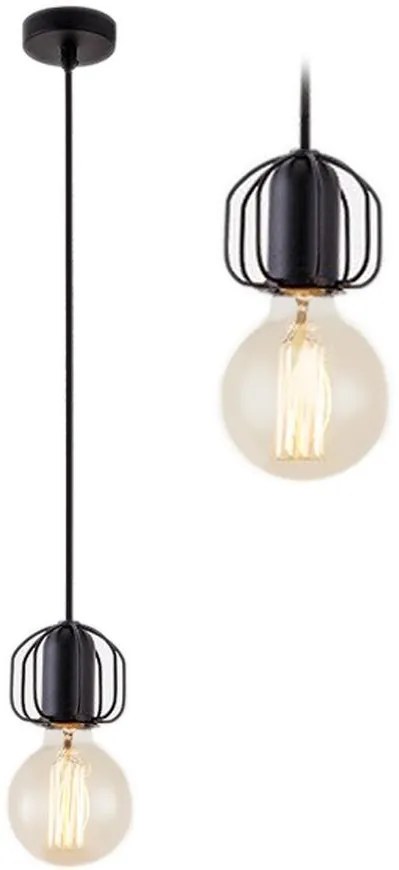 Lampa Sufitowa Wisząca Pojedyncza Loft APP591-1CP Czarna