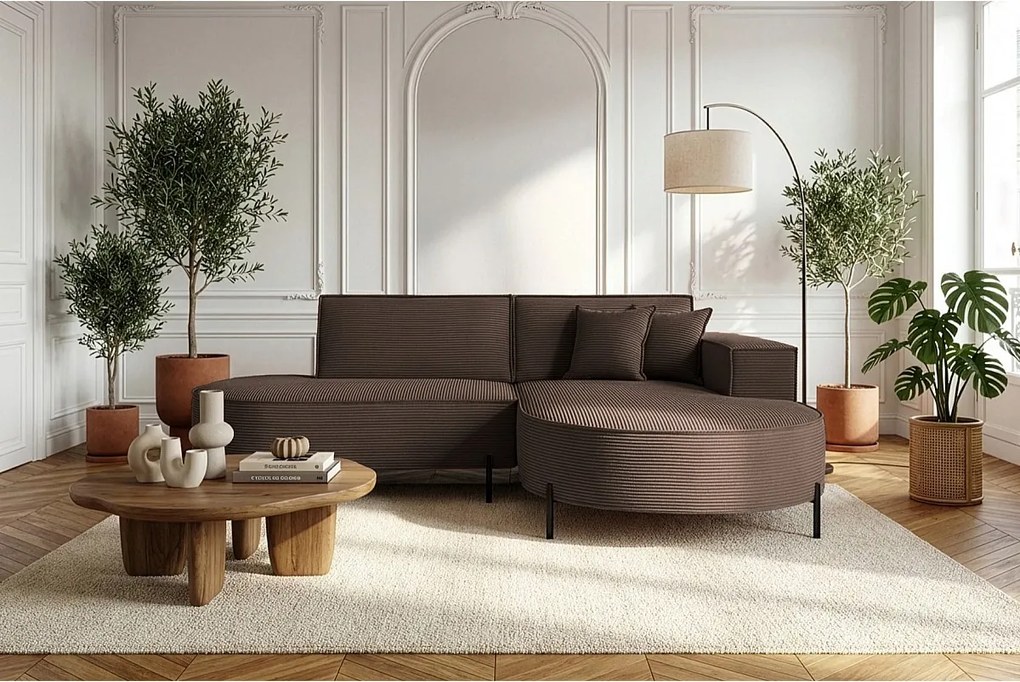 Narożnik Parma Studio Hills, tkanina Poso, prawy, brązowy (06)