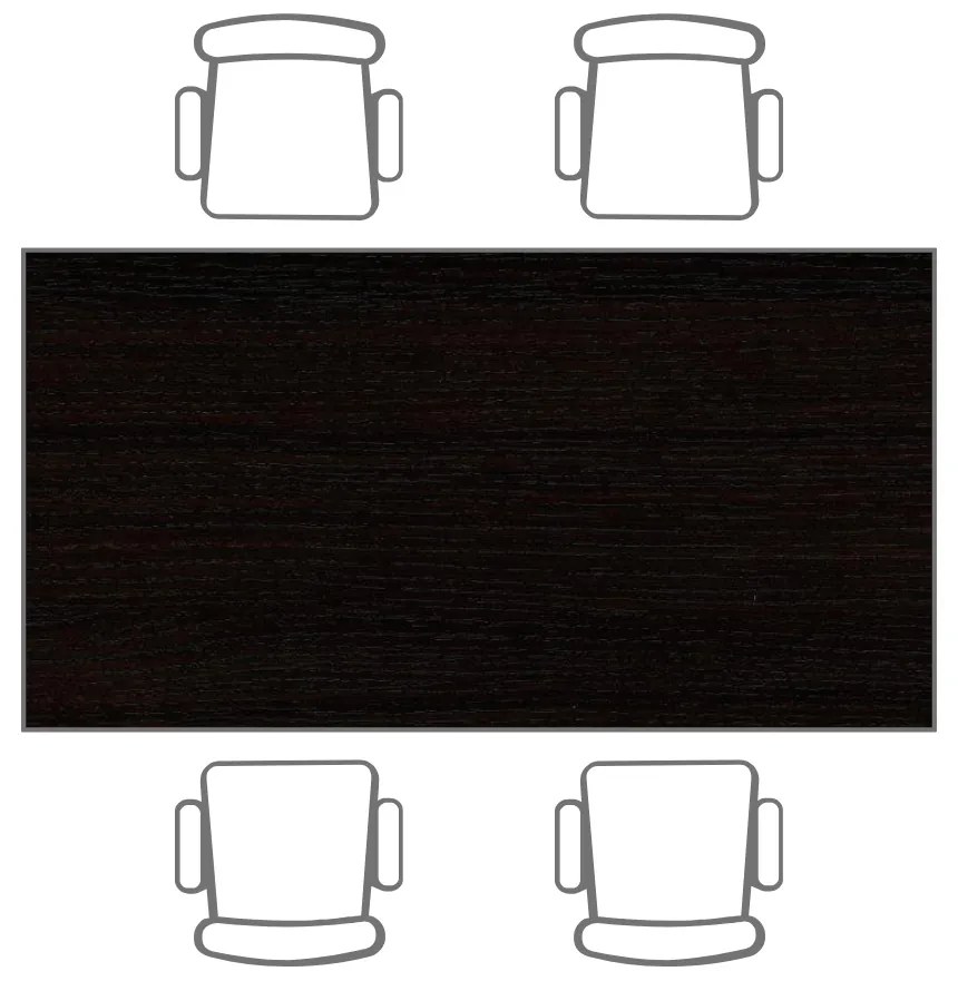 Stół do jadalni 1800 x 800 mm, nogi szare, wenge