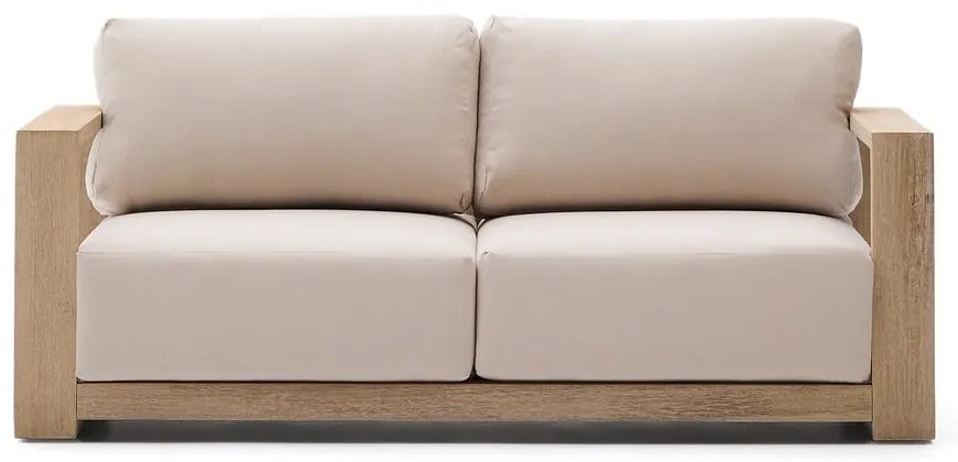 Beżowo-naturalna sofa ogrodowa z litego drewna akacjowego Ambra – Kave Home