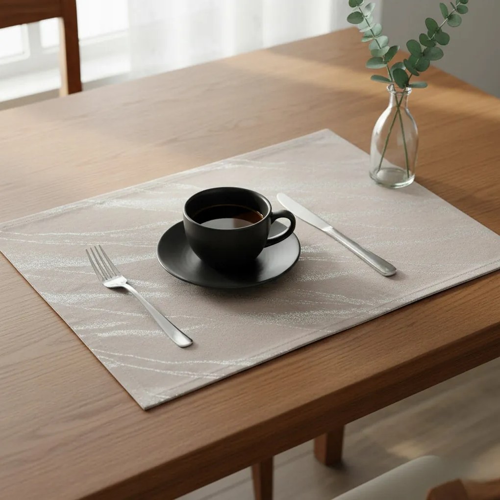 Podkładka pod Talerz Szara z Wzorem Mata na Stół 33x45 Dekoracyjna Stylowa